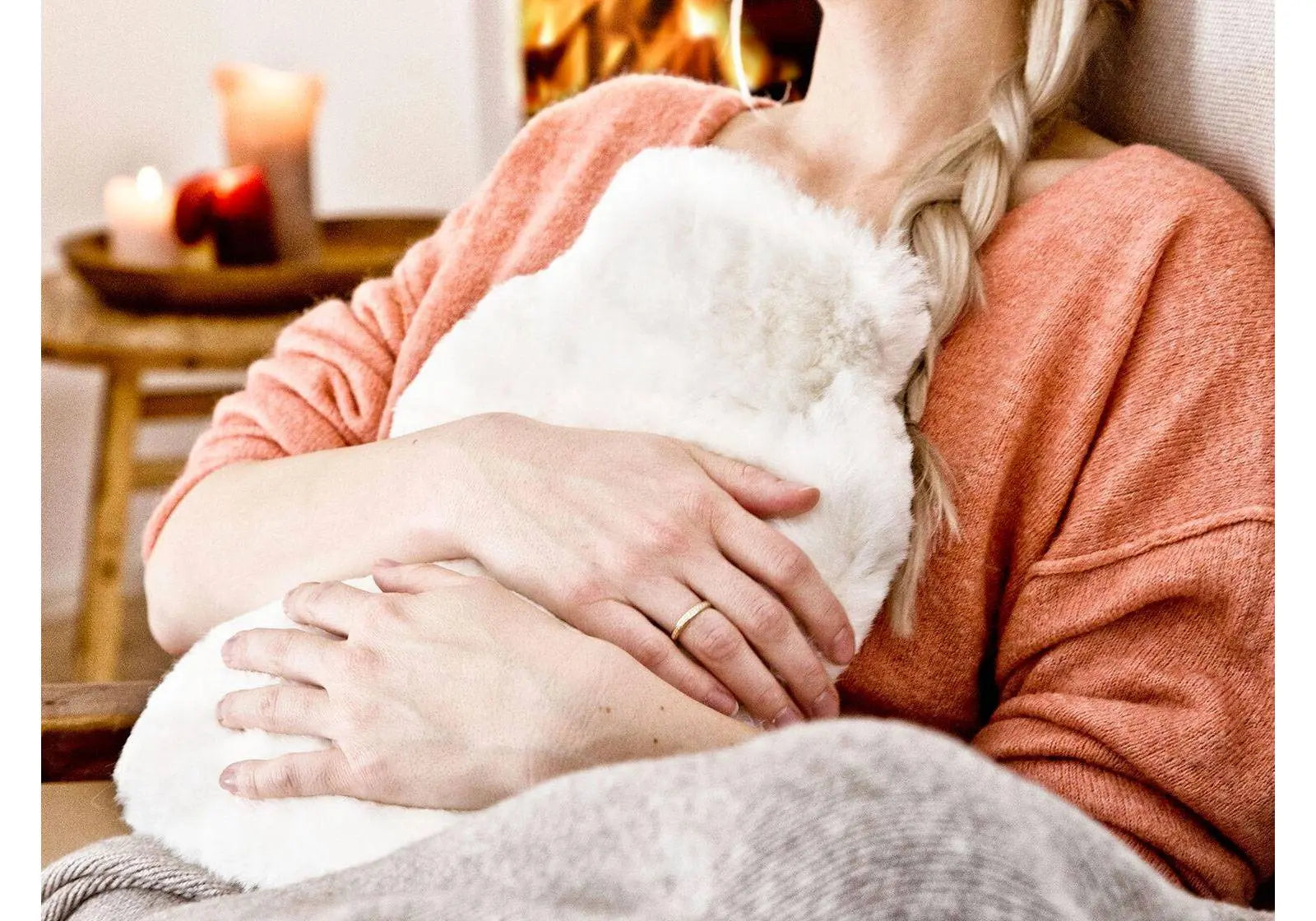 Bouillotte avec housse en peau d’agneau – 0,8 L - Lilinappy