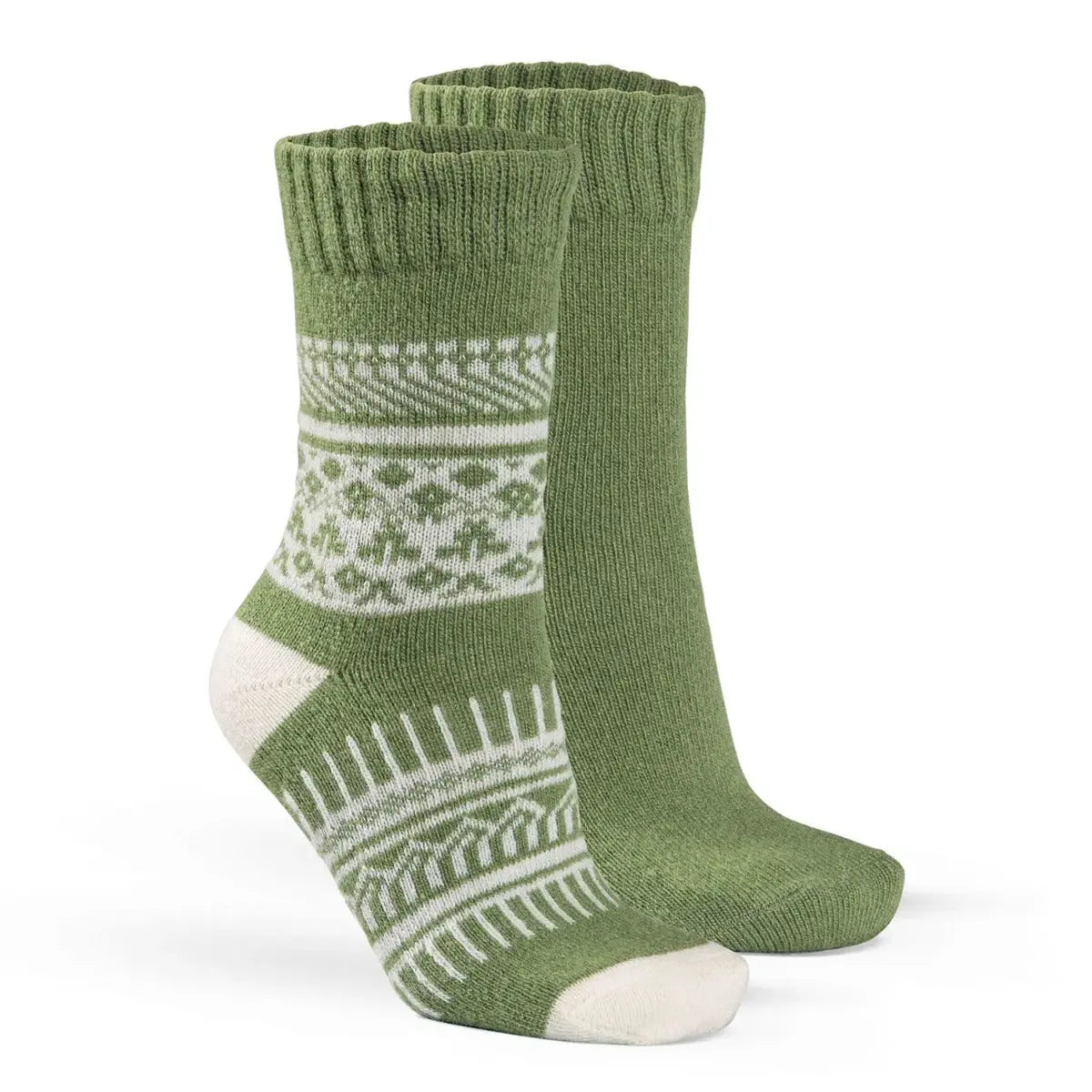 2 paires de chaussettes en laine/alpaga Adultes Fellhof - Vert