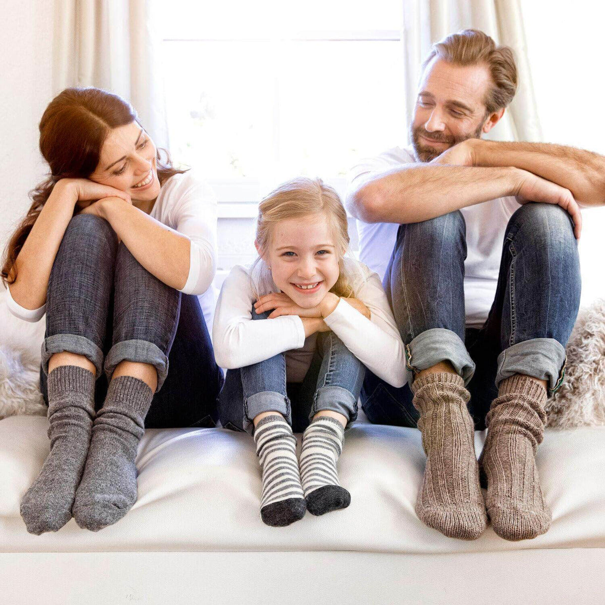 Chaussettes épaisses en laine et alpaga Fellhof – Gris - Lilinappy