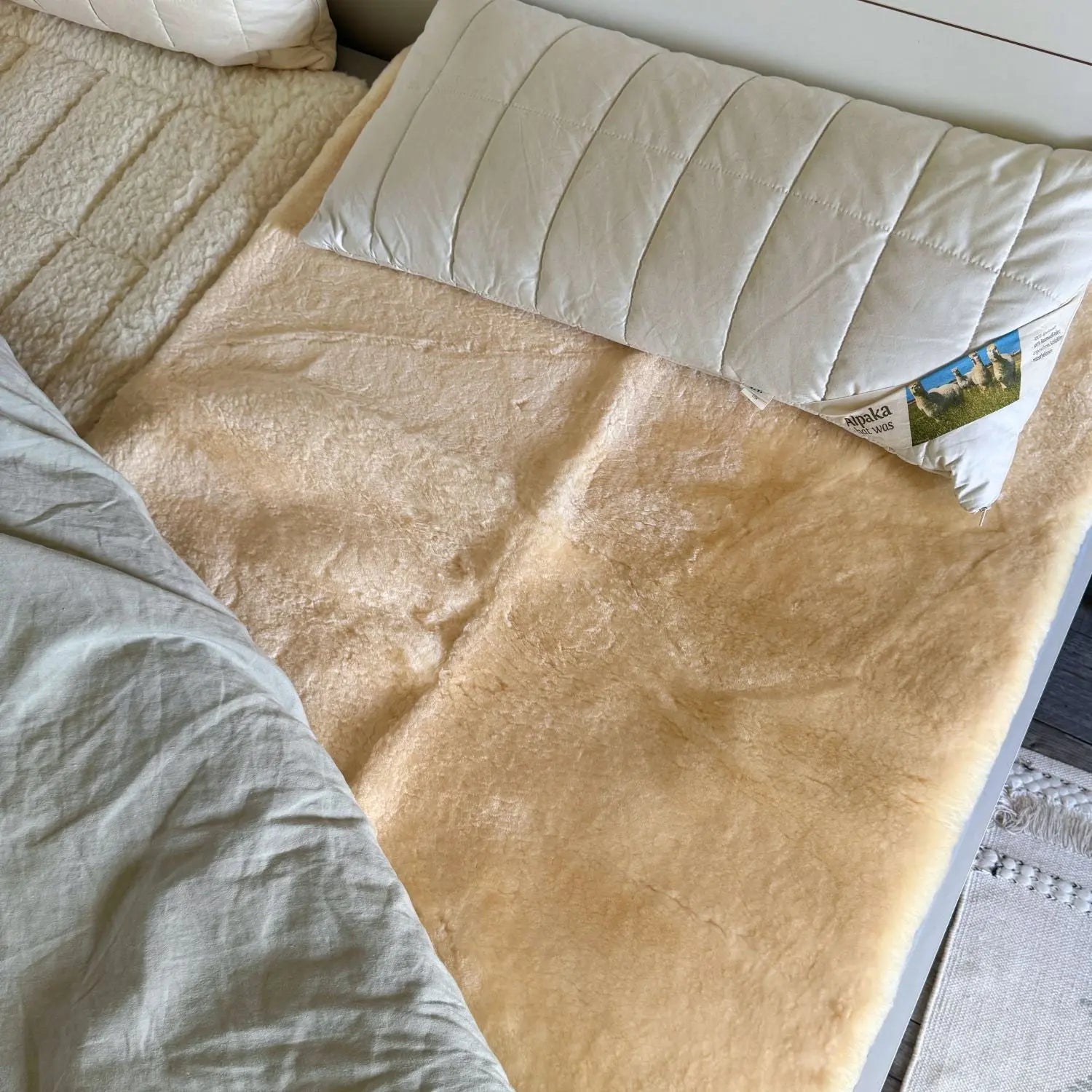 Peau d'agneau pour le lit patchwork Fellhof - 90x200cm