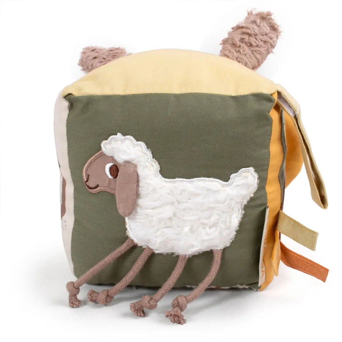 Cube d'activités en coton bio Filibabba - A la ferme - Lilinappy