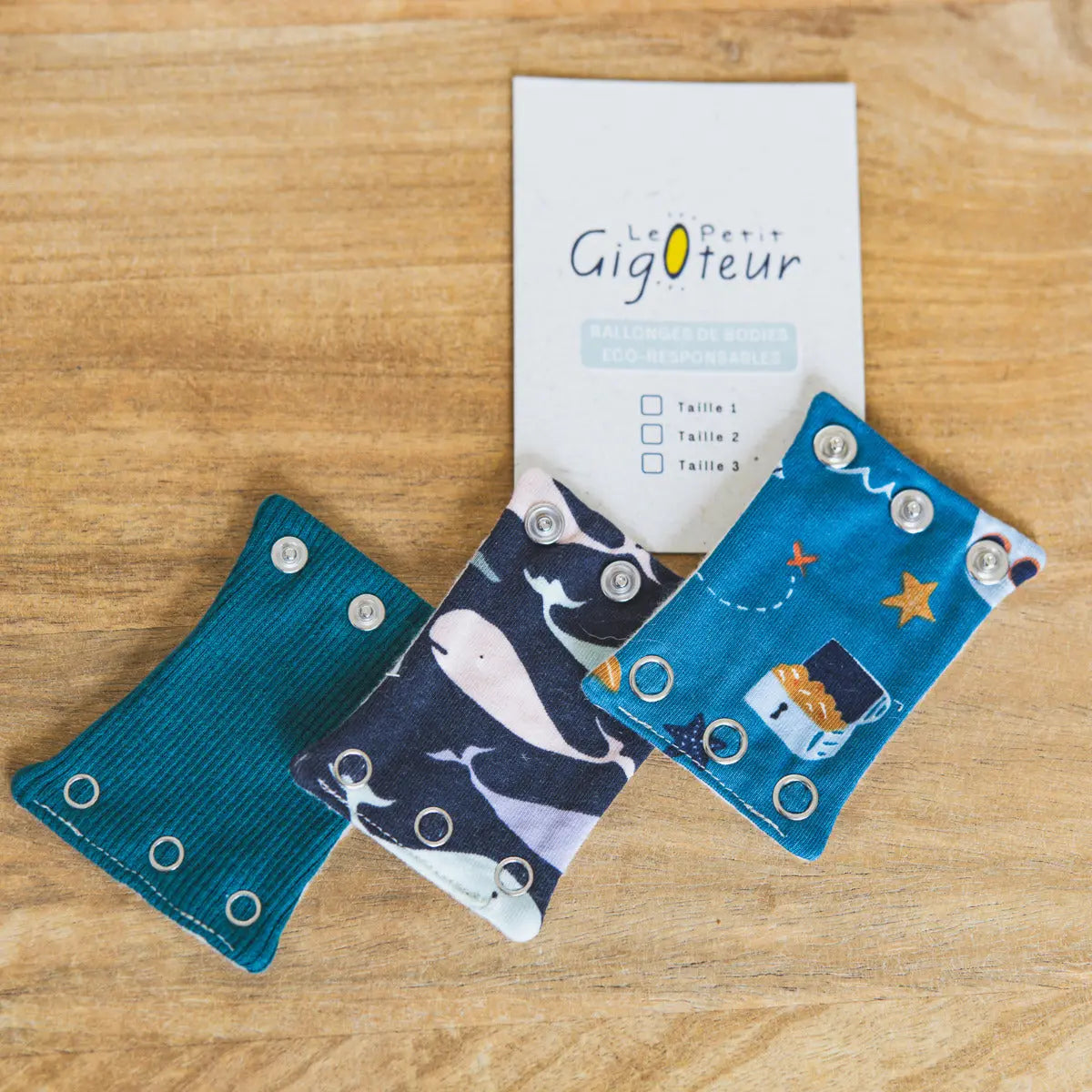 3 rallonges de Body Le Petit Gigoteur - Bleu - Lilinappy