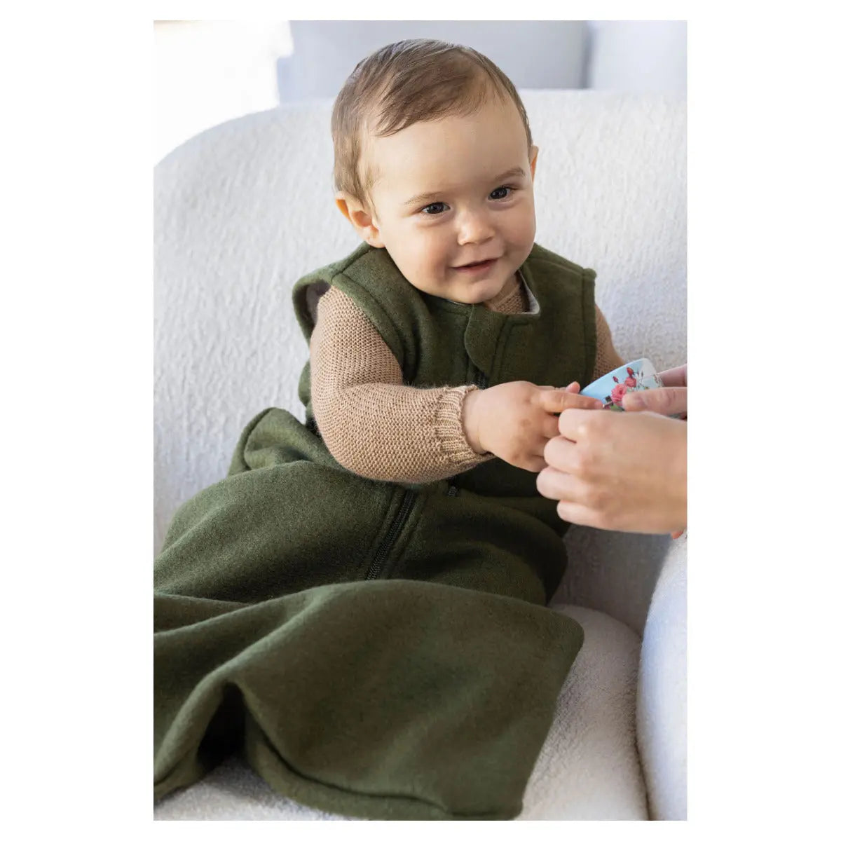 Gigoteuse en laine bouillie et coton bio Disana Rose