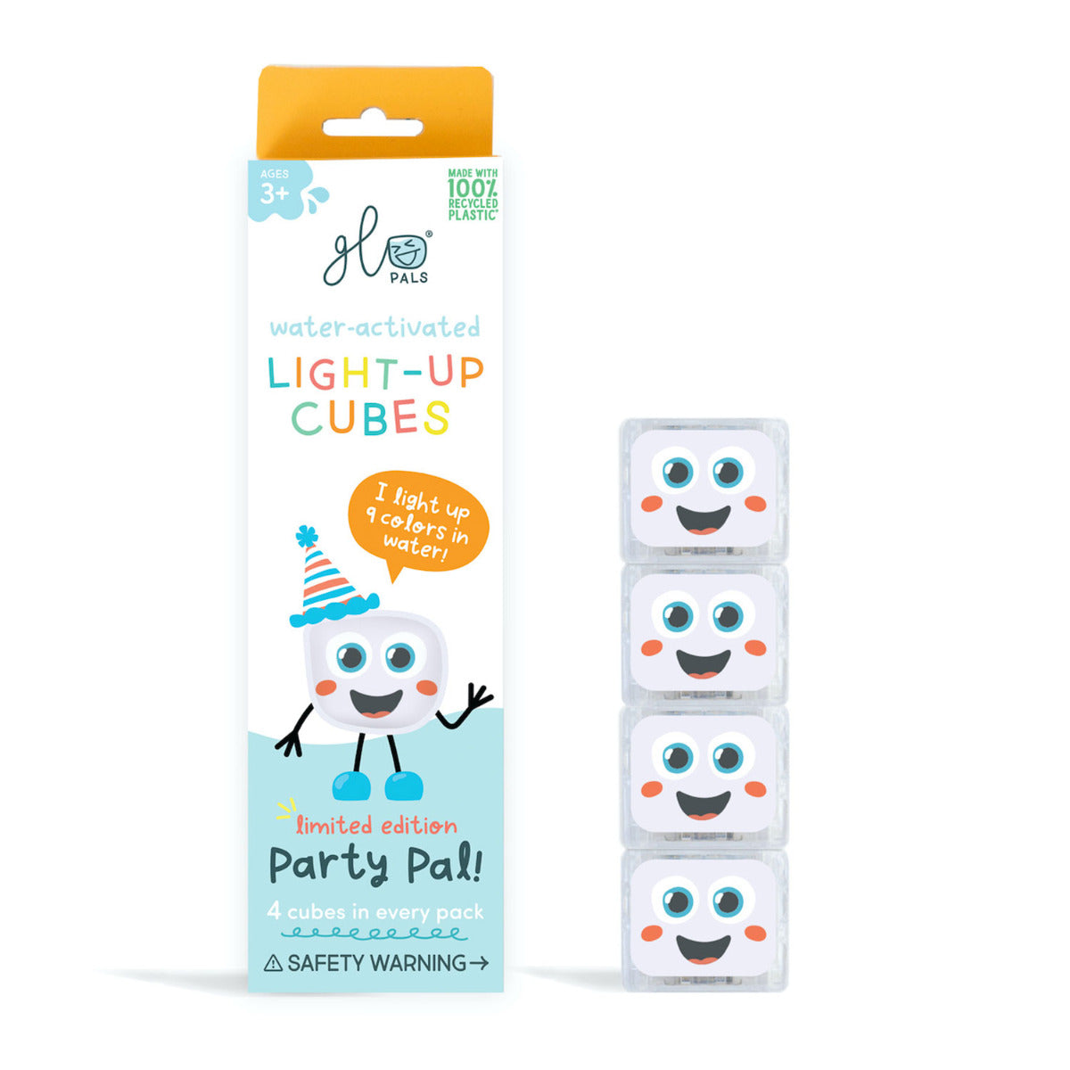Lot de 4 cubes sensoriels lumineux pour le bain Glo Pals - Party