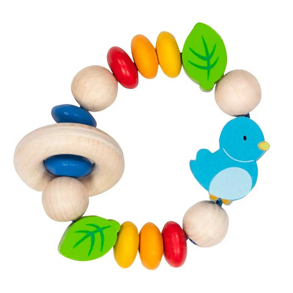 Hochet en bois Oiseau bleu Goki