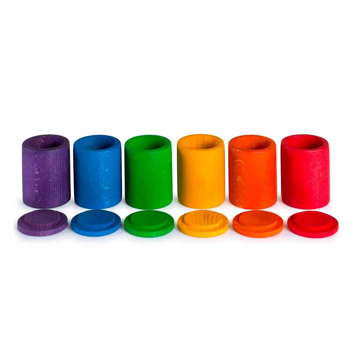 6 contenants et couvercles multicolores