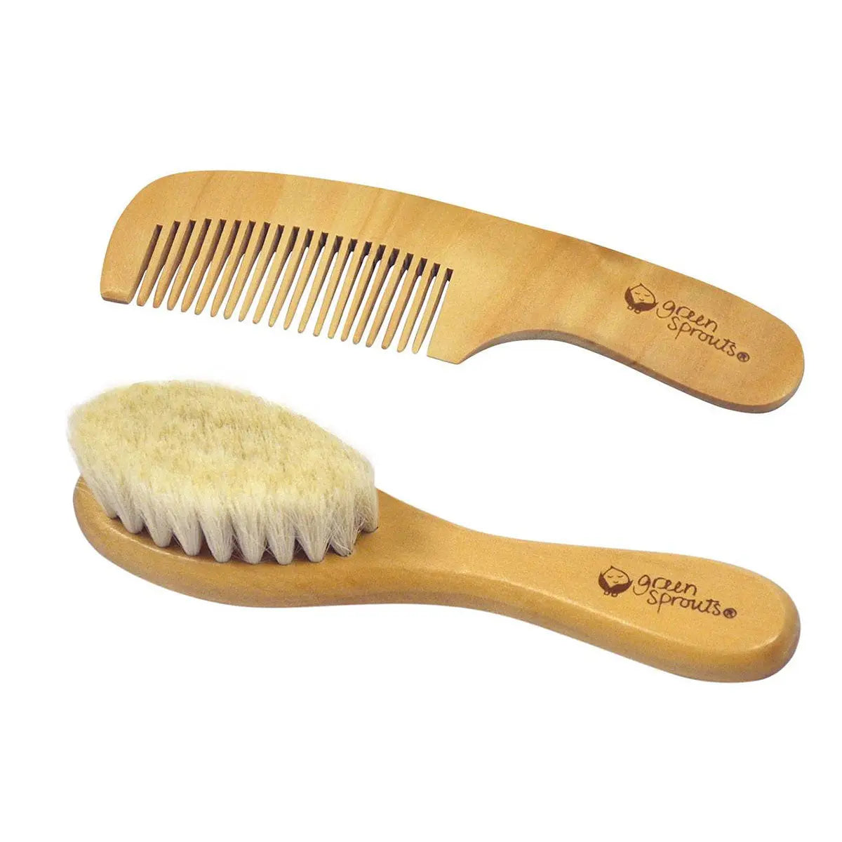 Brosse et peigne en bois et soies naturelles Green Sprouts green Sprouts