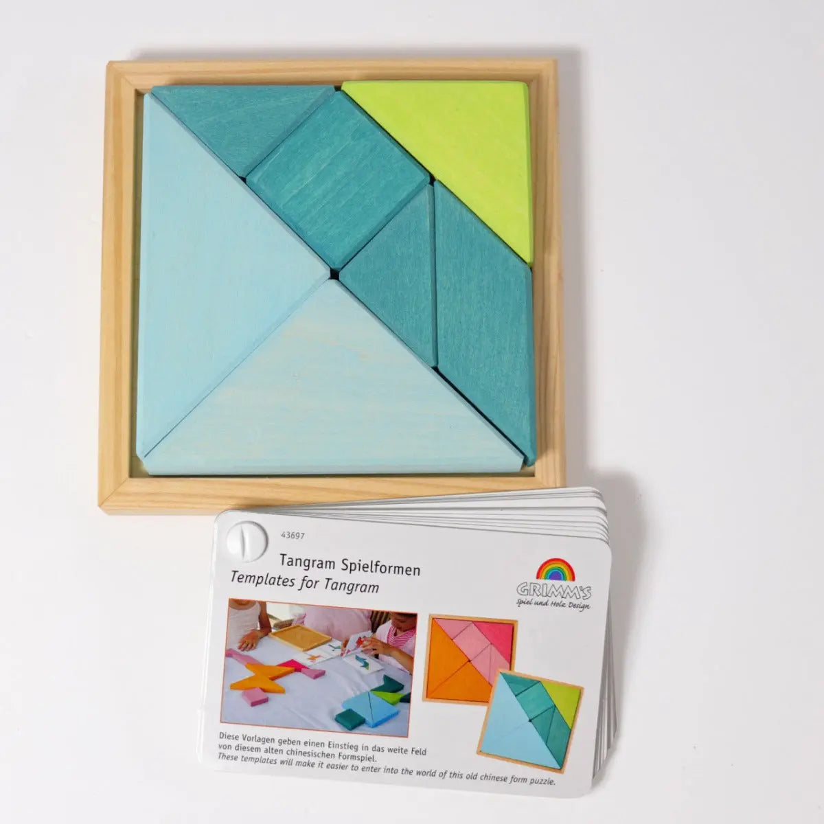 Tangram en bois turquoise Grimm's