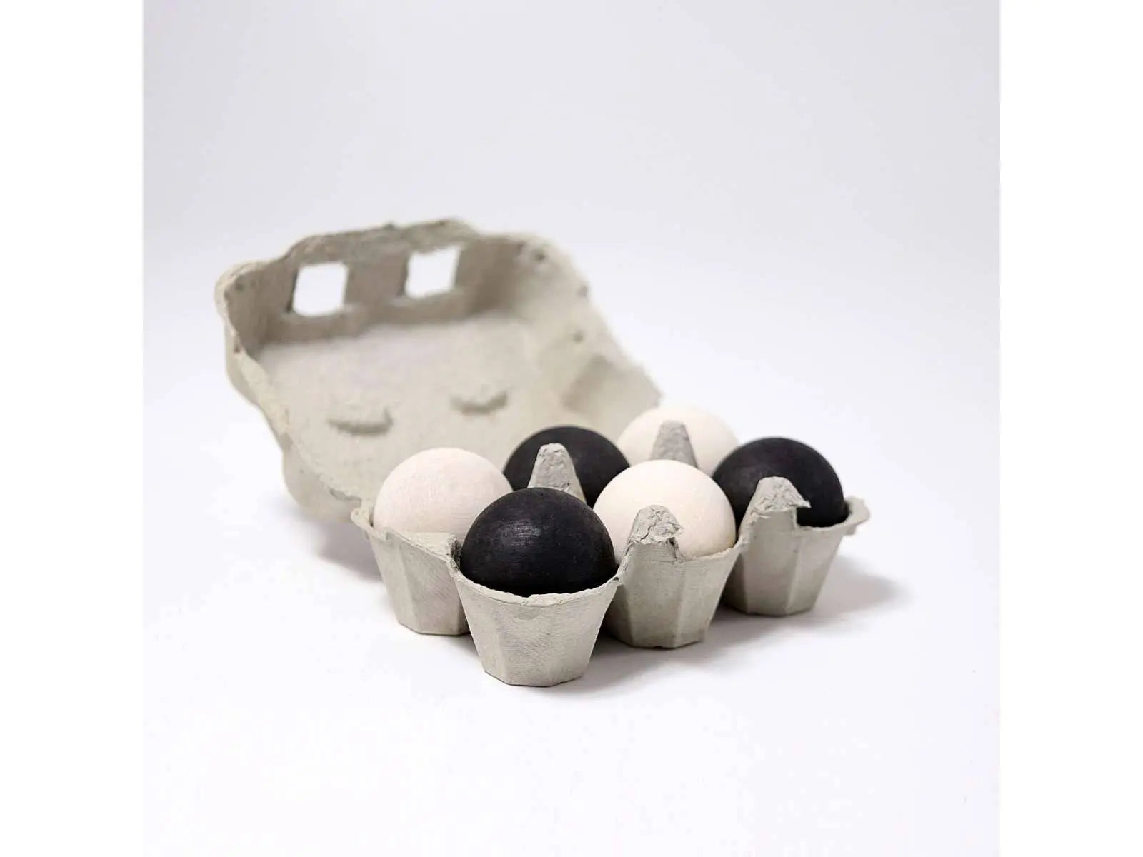 6 boules en bois monochrome Grimm's