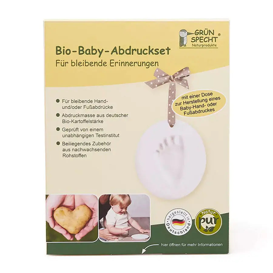 Kit de moulage en pâte bio pour bébé et mains de bébé Grünspecht