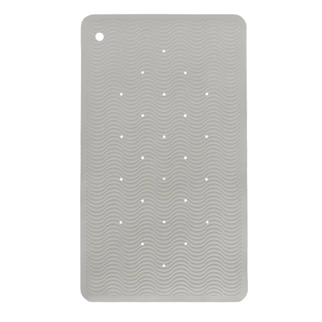 Tapis de bain en caoutchouc naturel Hevea 69x39cm Wave - Granite