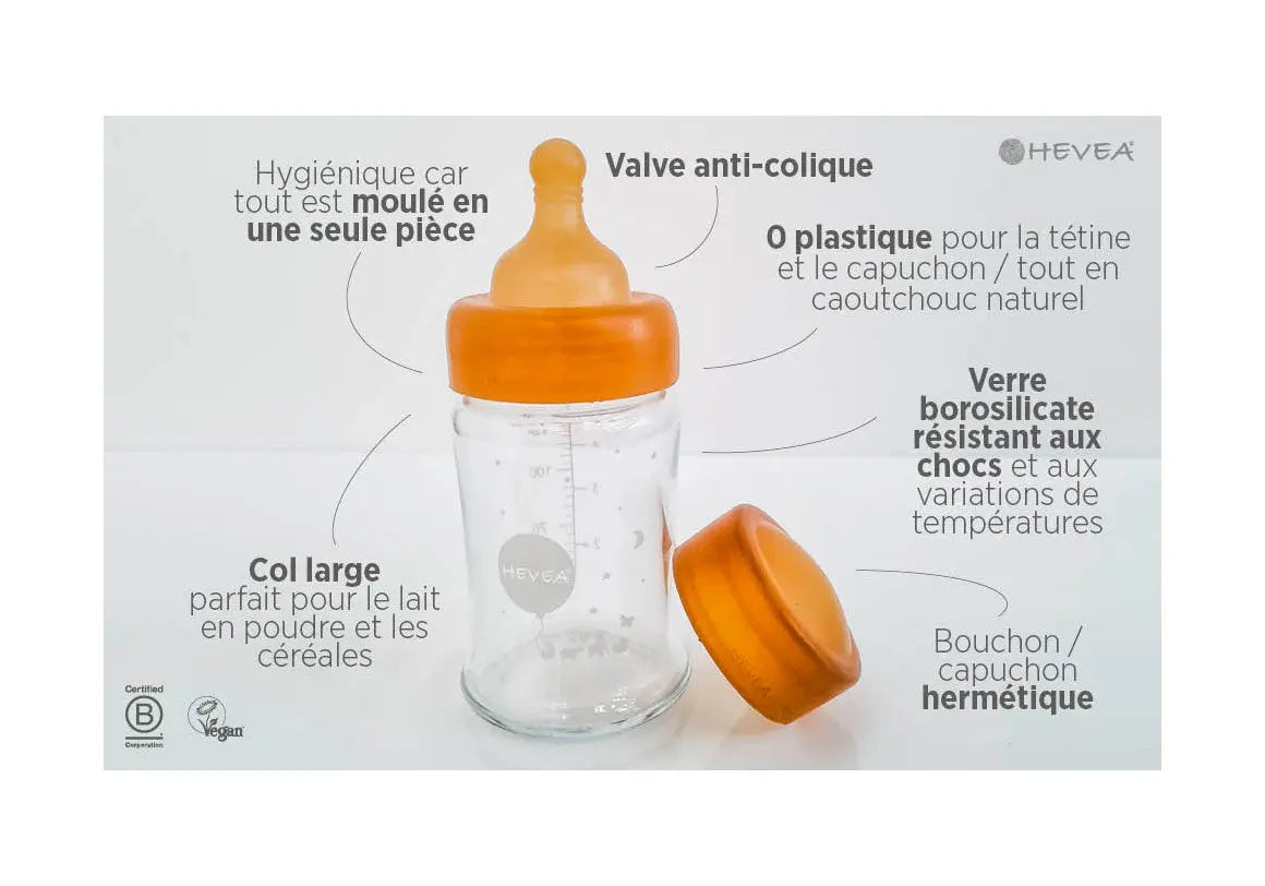 Capuche en caoutchouc pour biberon à col large Hevea - Lilinappy