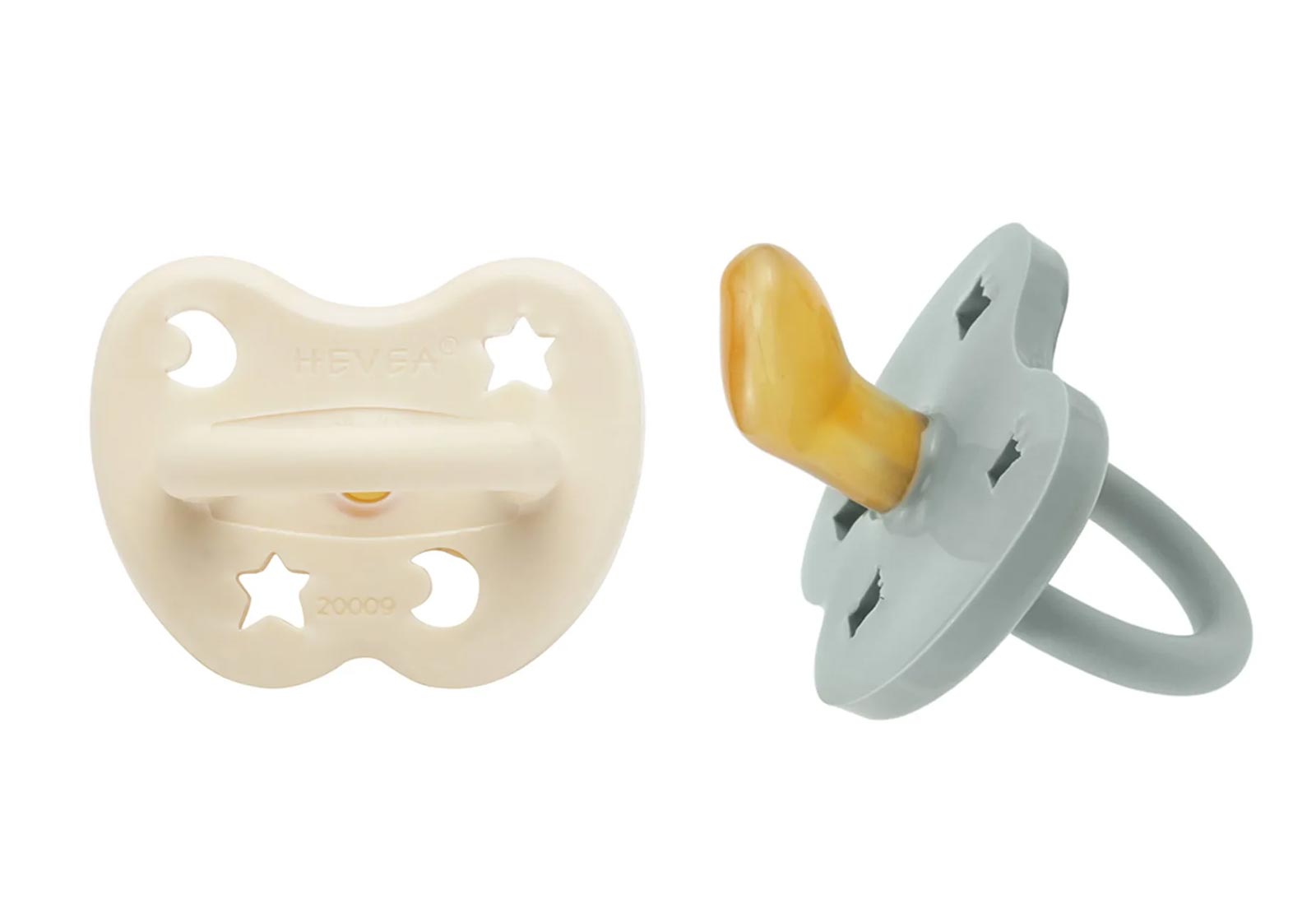 2 tétines en caoutchouc naturel Hévéa - White et Grey 3/36 mois - Lilinappy