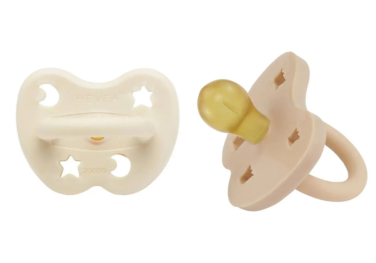 2 tétines en caoutchouc naturel Hévéa - White et Sand 3/36 mois - Lilinappy