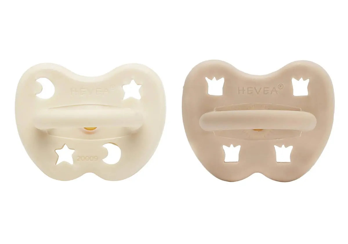2 tétines en caoutchouc naturel Hévéa - White et Sand 3/36 mois - Lilinappy