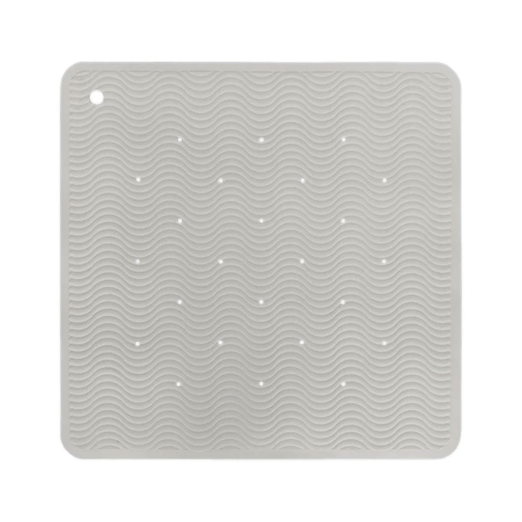 Tapis de bain en caoutchouc Hevea carré - Granite