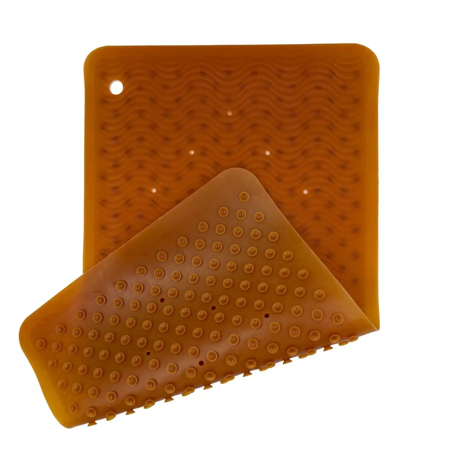 Tapis de bain en caoutchouc Hevea 69x39cm Wave - Naturel