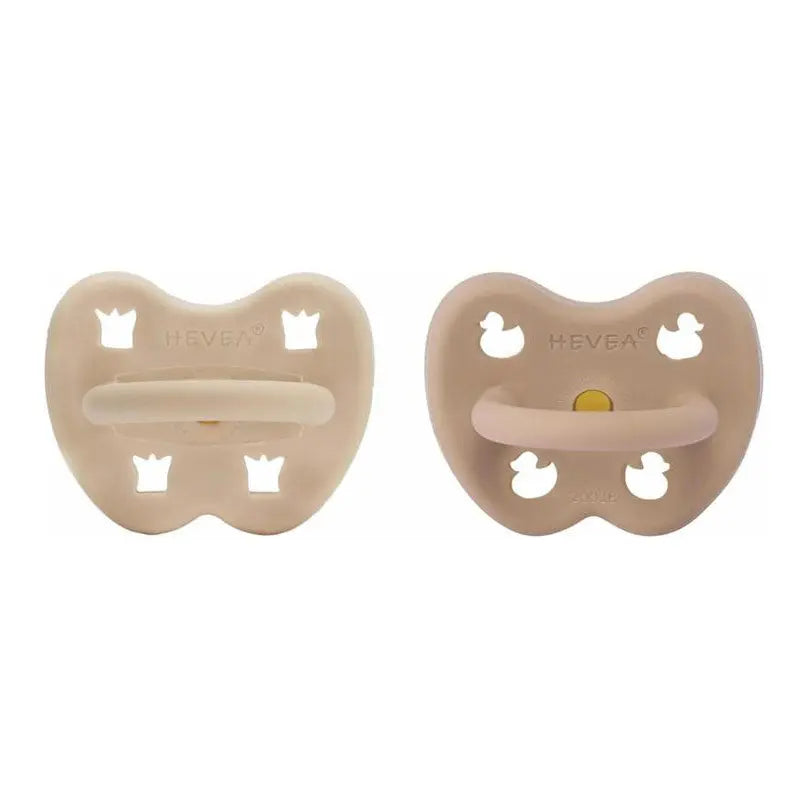 2 tétines en caoutchouc naturel Hévéa - Sand et Tan beige 3/36 mois