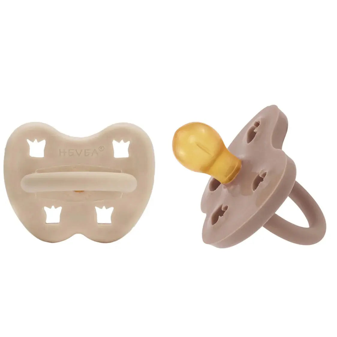 2 tétines en caoutchouc naturel Hévéa - Sand et Tan beige 3/36 mois