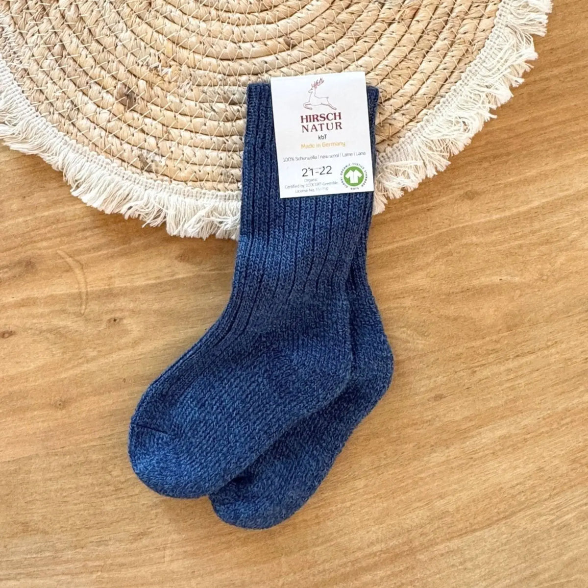 Chaussettes hautes en pure laine pour enfants Hirsch Natur