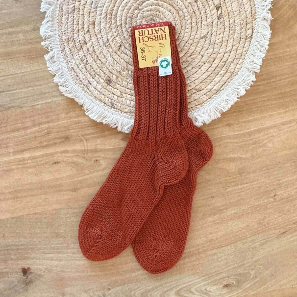 Chaussettes épaisses en laine bio maille aérée Hirsch Natur Adulte