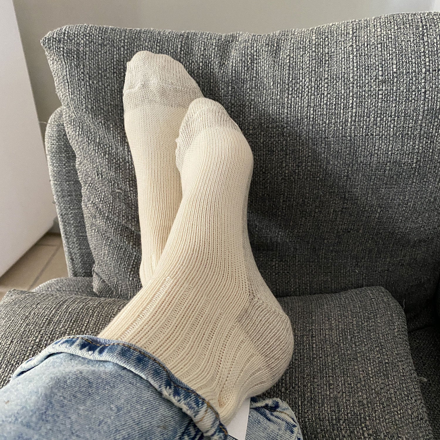 Chaussettes adultes laine, coton bio & lin Hirsch Natur - Naturel