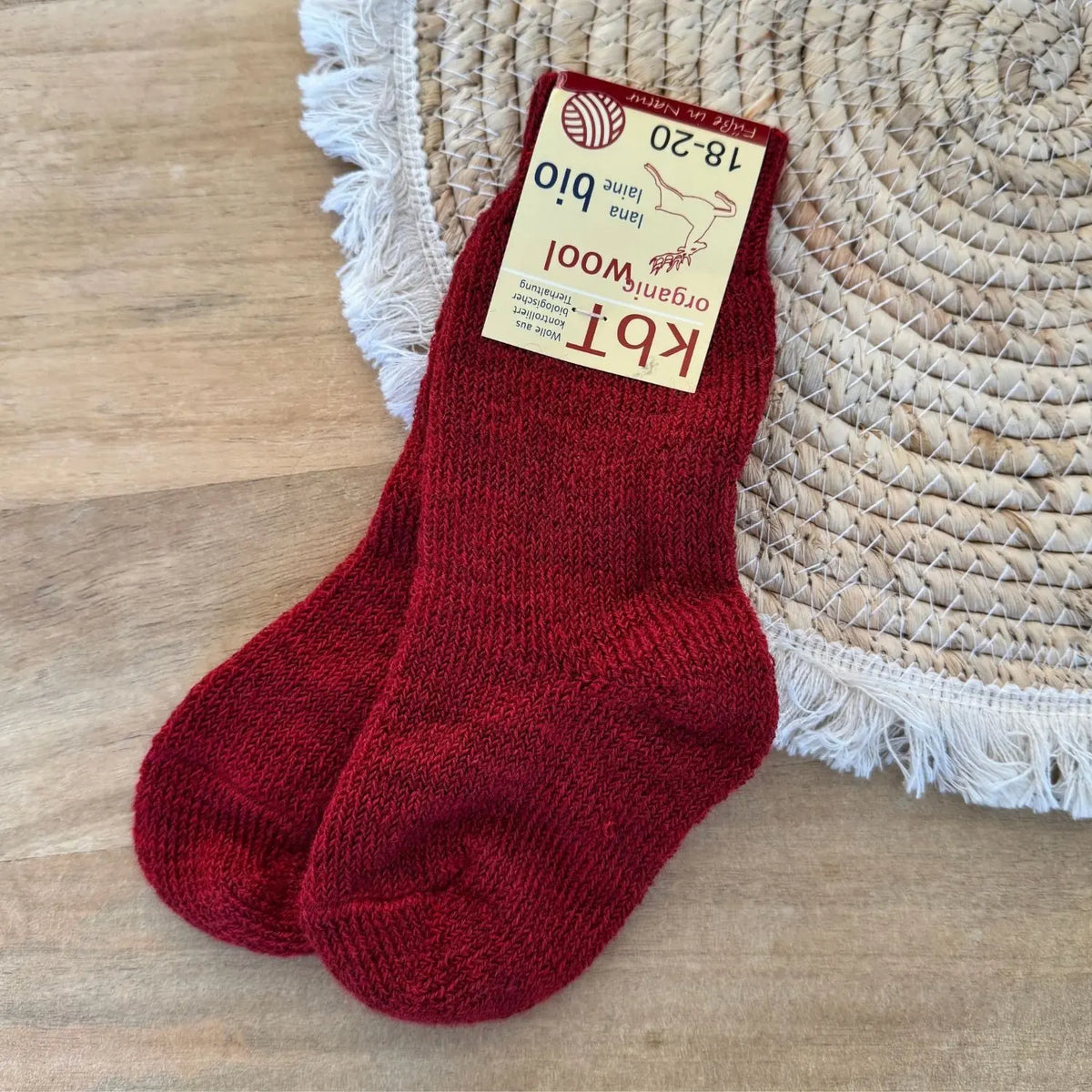 Chaussettes épaisses en pure laine pour enfants Hirsch Natur