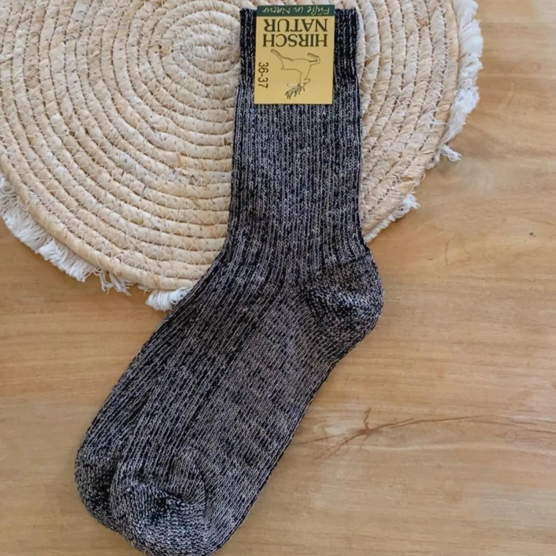 Chaussettes adultes Coton et lin bio Hirsch Natur