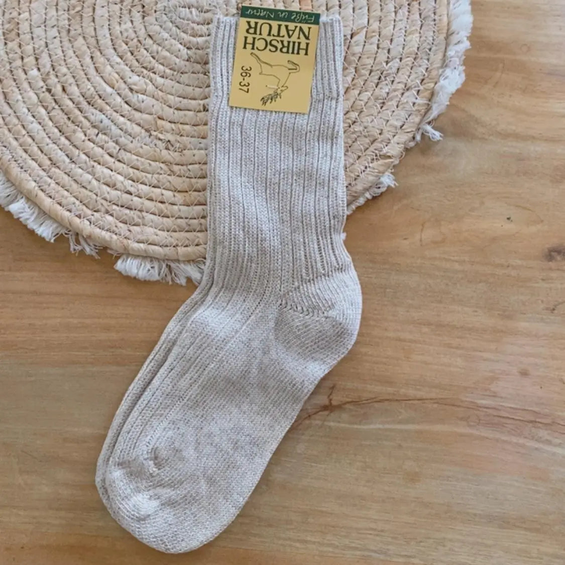 Chaussettes adultes Coton et lin bio Hirsch Natur