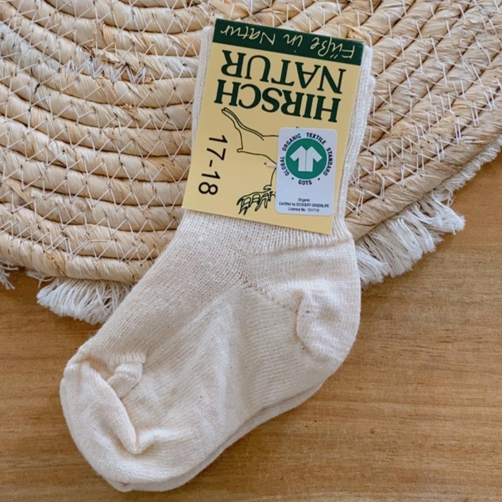 Chaussettes fines en laine et coton Hirsch Natur - Kids