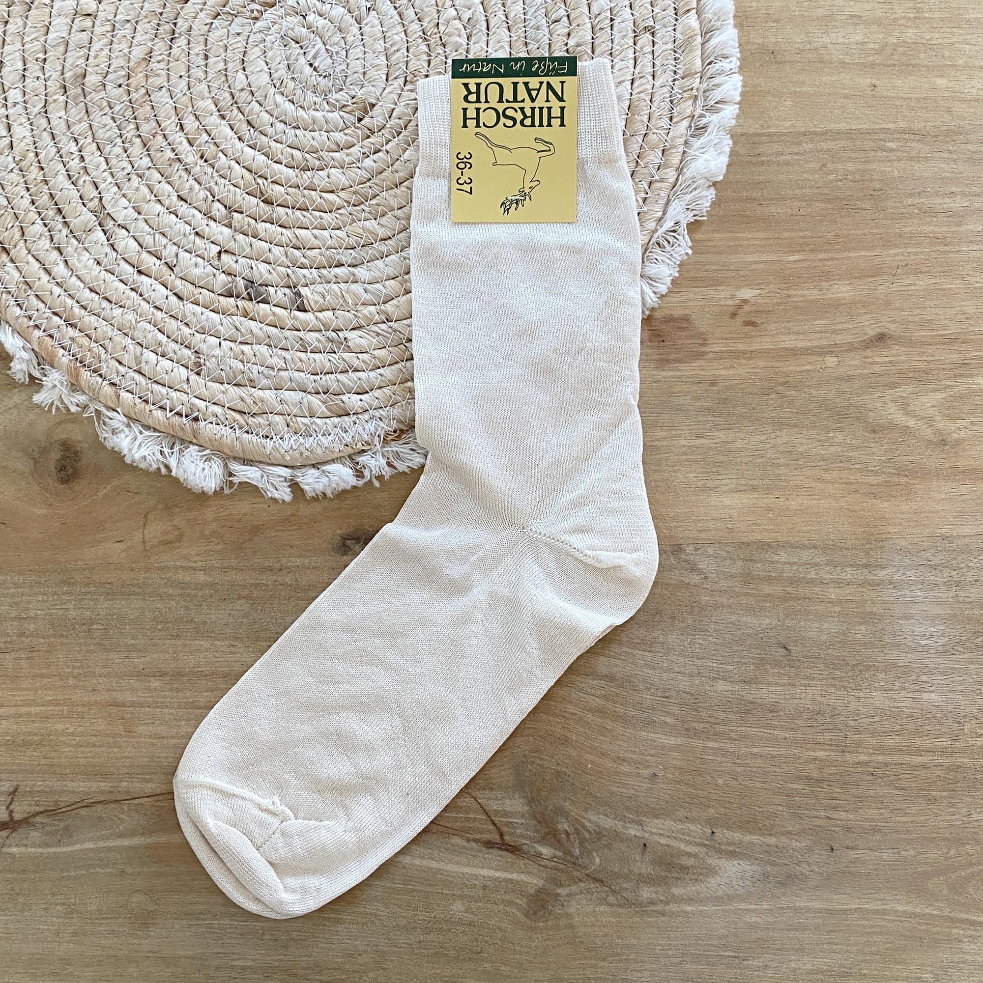 Chaussettes femme 100% soie naturelle Hirsch Natur