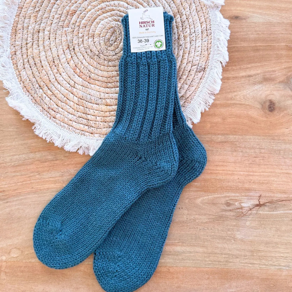 Chaussettes épaisses en laine bio maille aérée Hirsch Natur Adulte