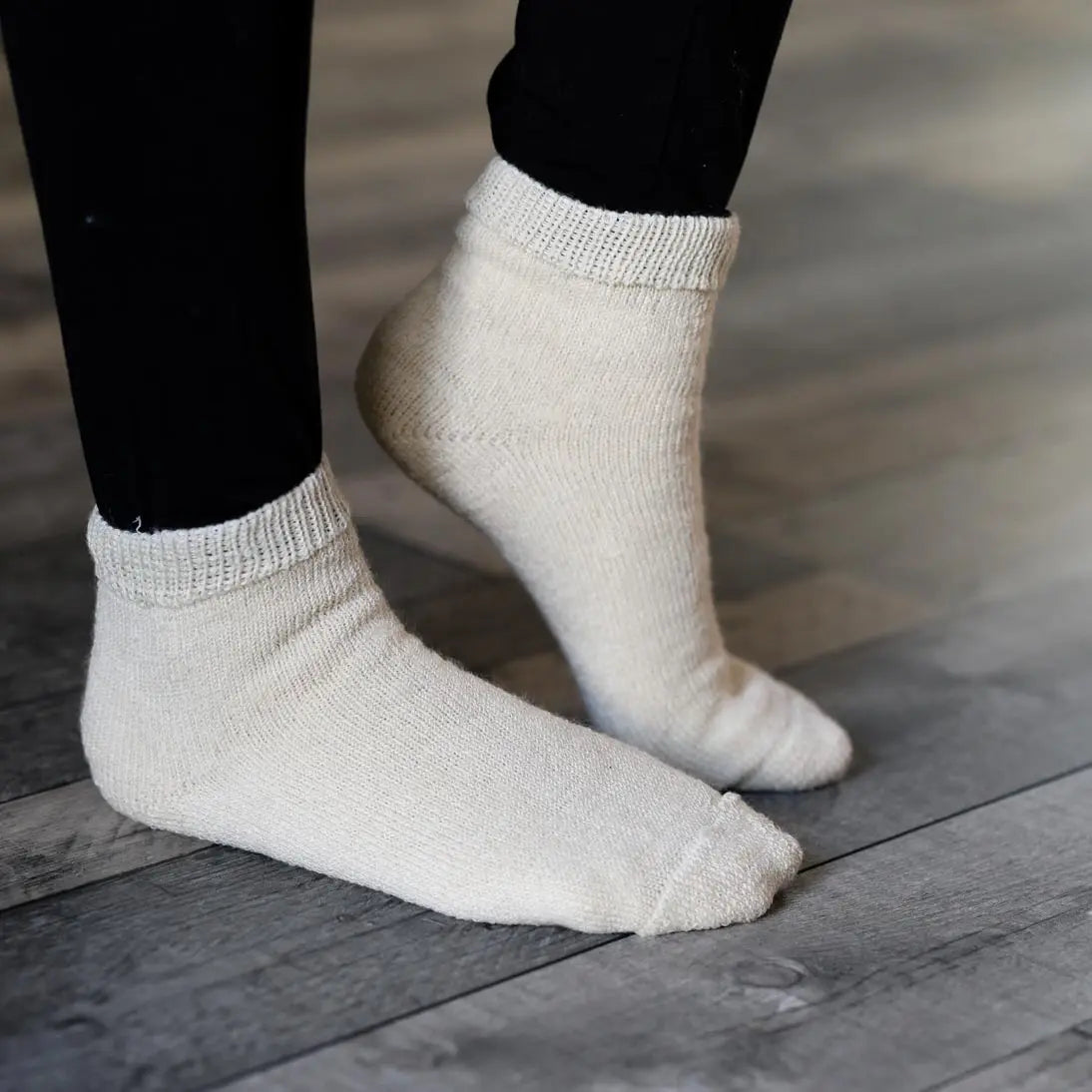 Chaussettes adulte laine et soie EliaYoga Hirsch Natur