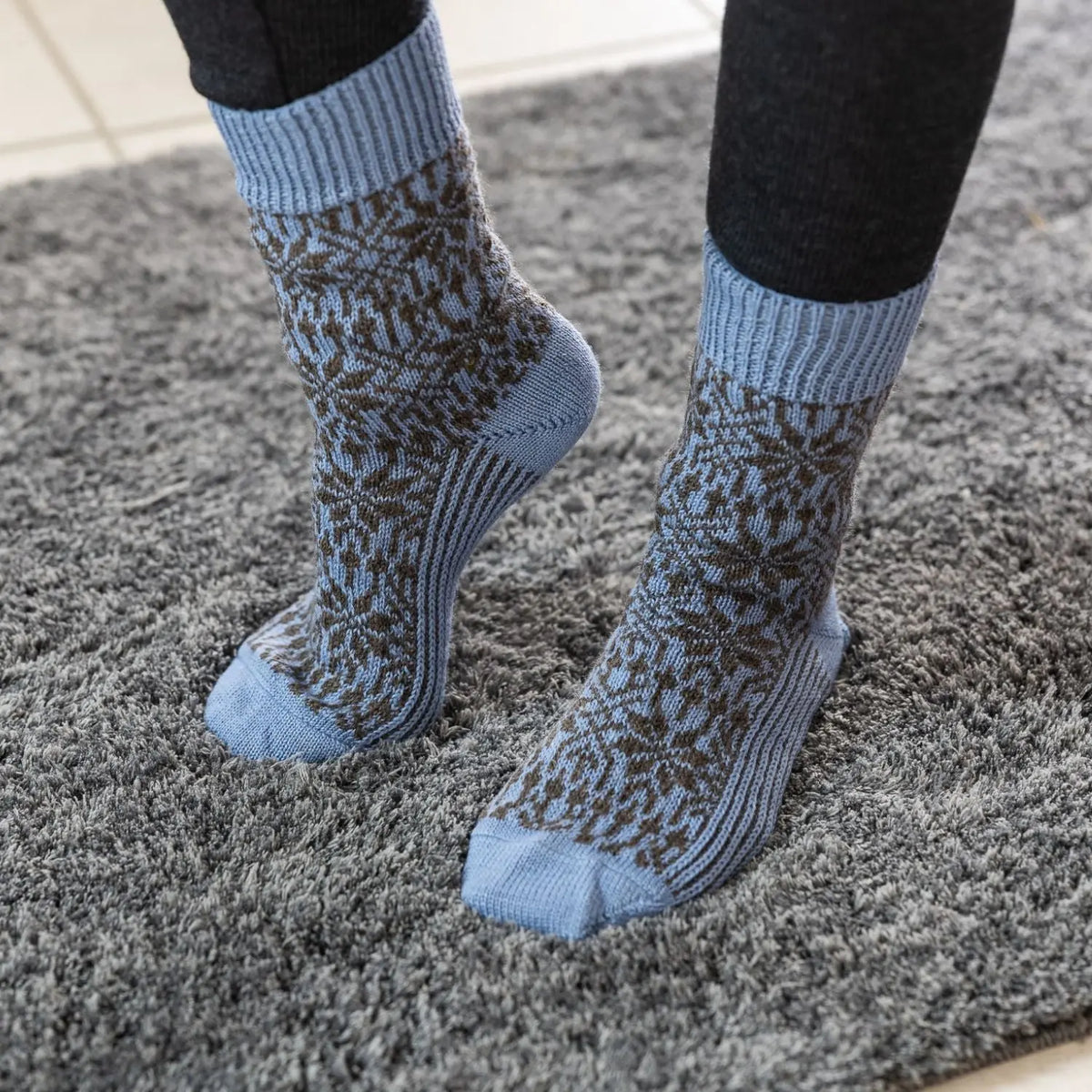 Chaussettes norvégiennes épaisses en laine Hirsch Natur Adulte