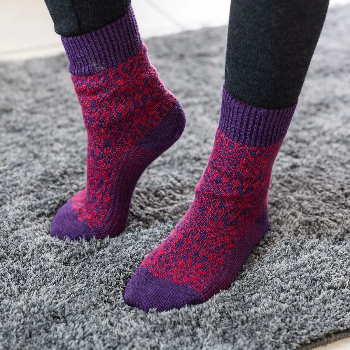 Chaussettes norvégiennes épaisses en laine Hirsch Natur Adulte
