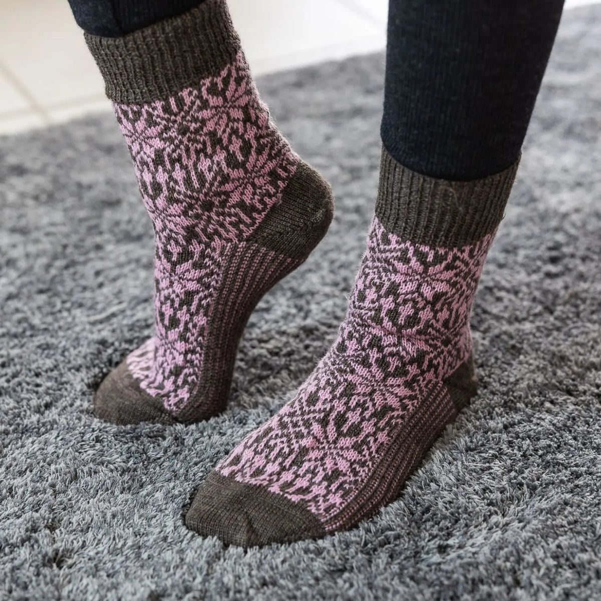 Chaussettes norvégiennes épaisses en laine Hirsch Natur Adulte