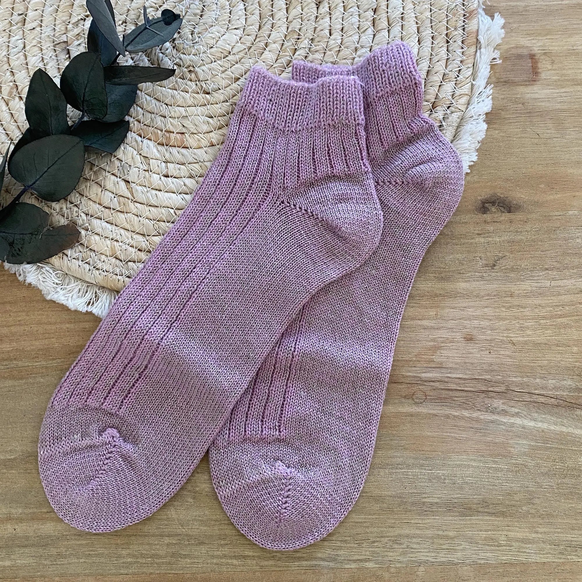 Soquettes femme en laine & lin bio Hirsch Natur