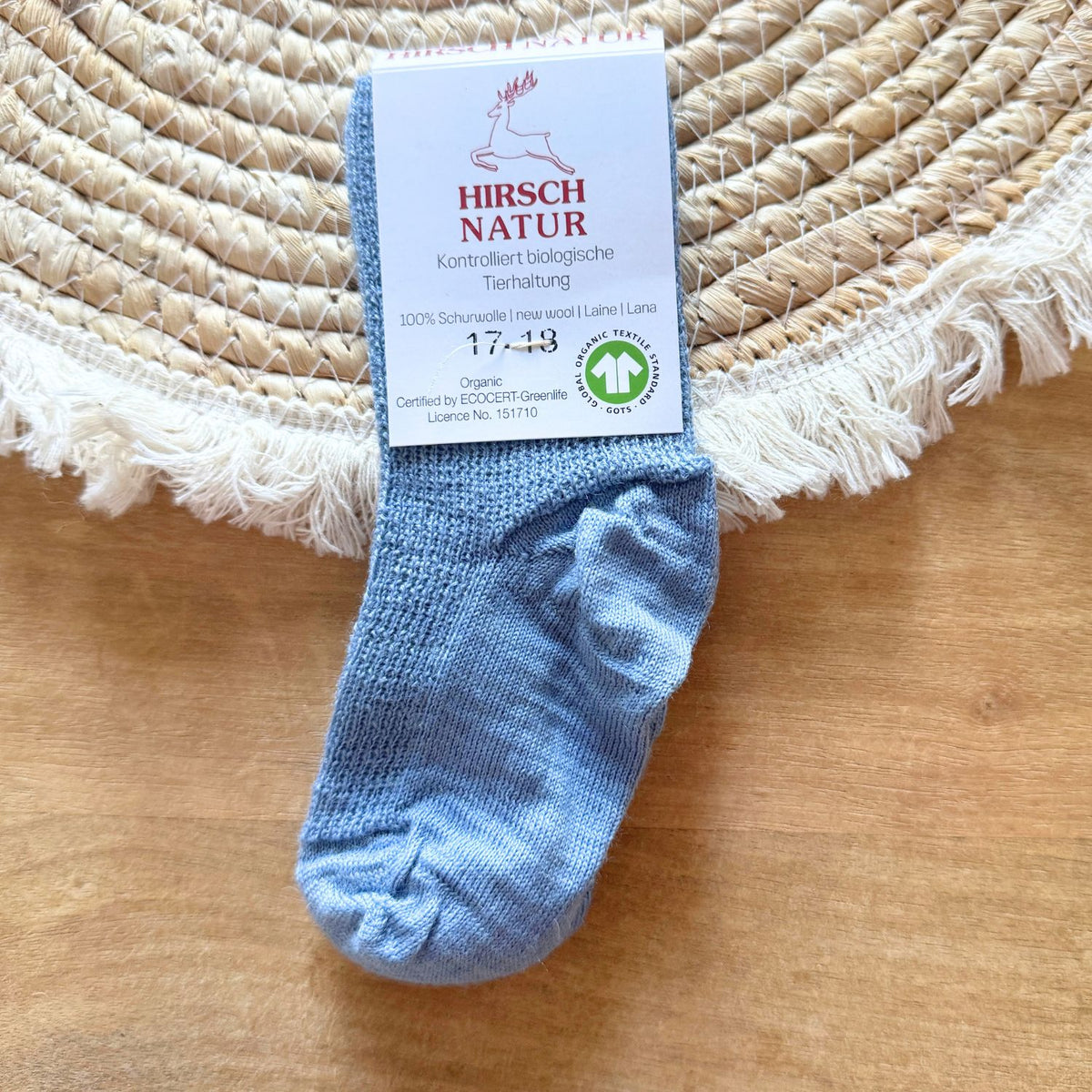 Chaussettes fines en laine Hirsch Natur - Kids - Lilinappy