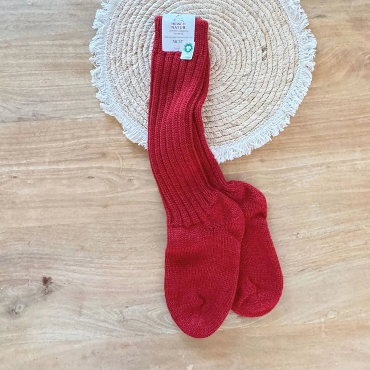 Chaussettes hautes épaisses en laine bio Hirsch Natur Adulte