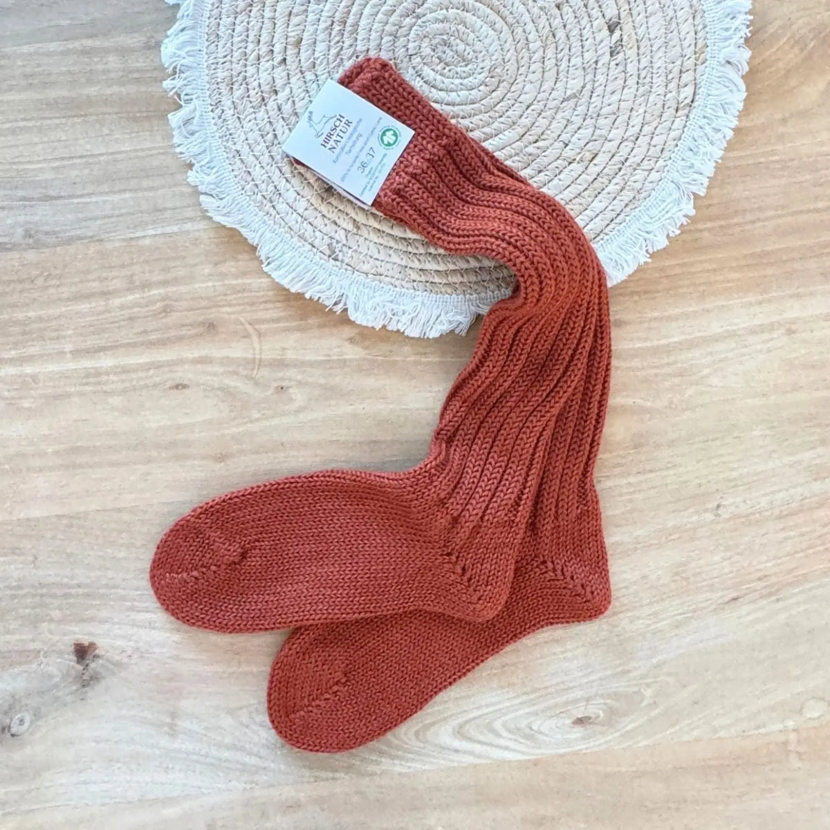 Chaussettes hautes épaisses en laine bio Hirsch Natur Adulte