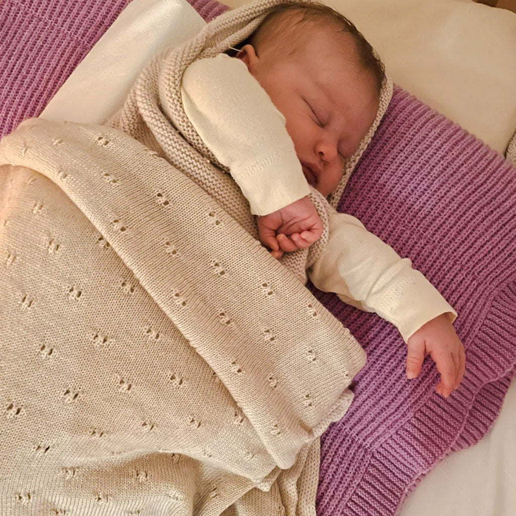 Couverture Bibi en laine mérinos extra-fine HVID – Crème