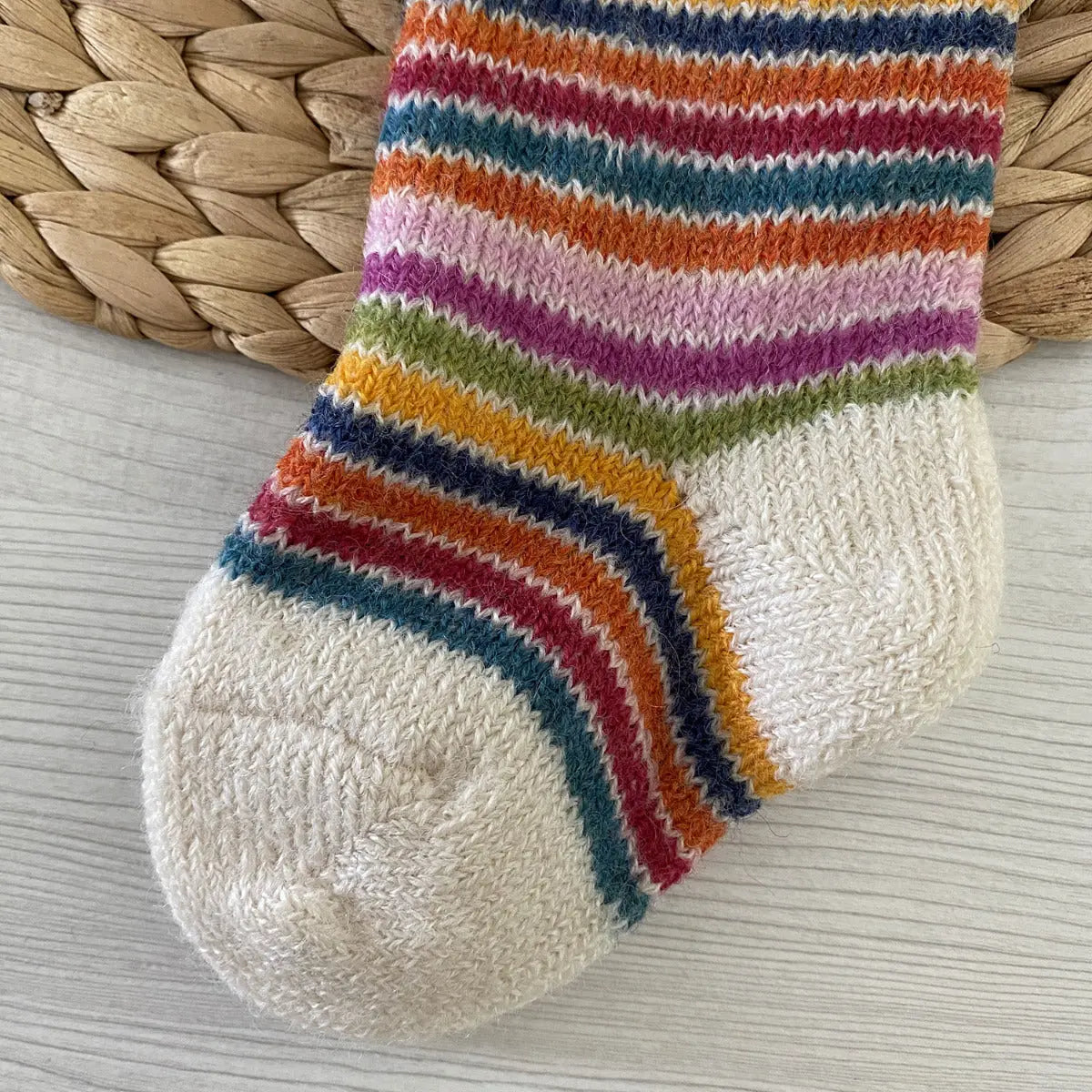 Chaussettes épaisses en laine Hirsch Natur Kids Rainbow
