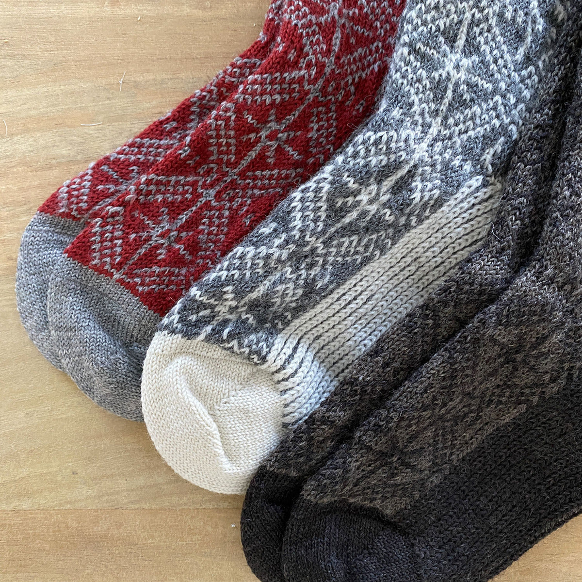 Chaussettes flocons épaisses en laine Hirsch Natur Adulte