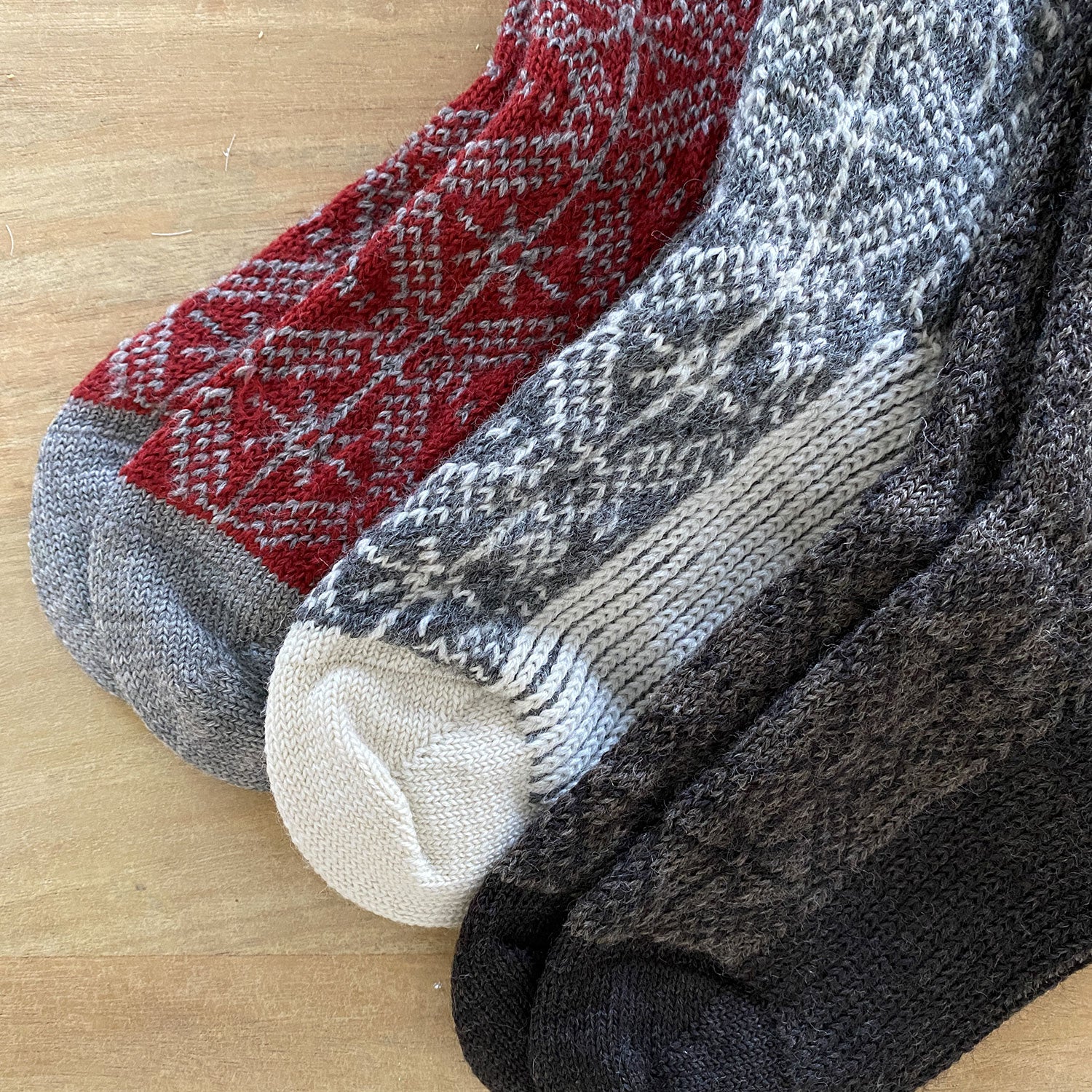 Chaussettes flocons épaisses en laine Hirsch Natur Adulte - Lilinappy