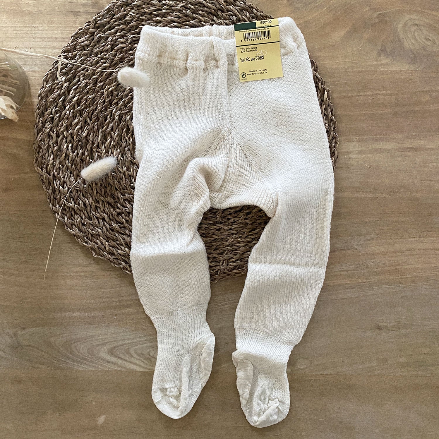 Collant en laine et coton bio Hirsch Natur – Naturel - Lilinappy