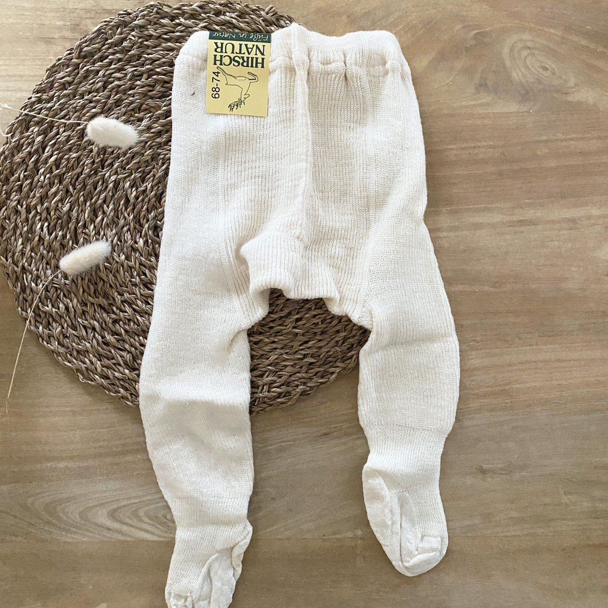 Collant en laine et coton bio Hirsch Natur – Naturel - Lilinappy