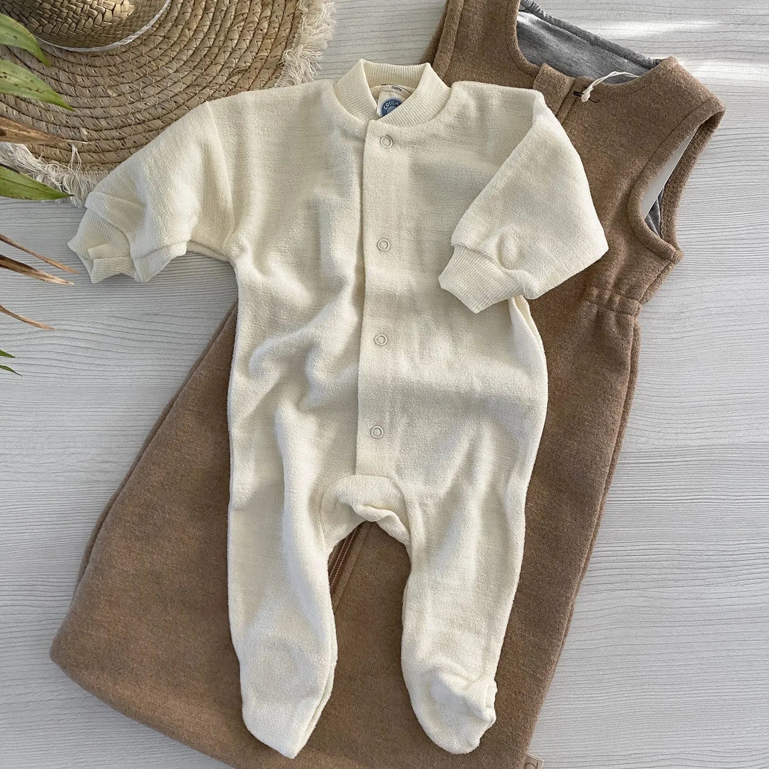 Pyjama en éponge de laine Cosilana - Naturel - Lilinappy