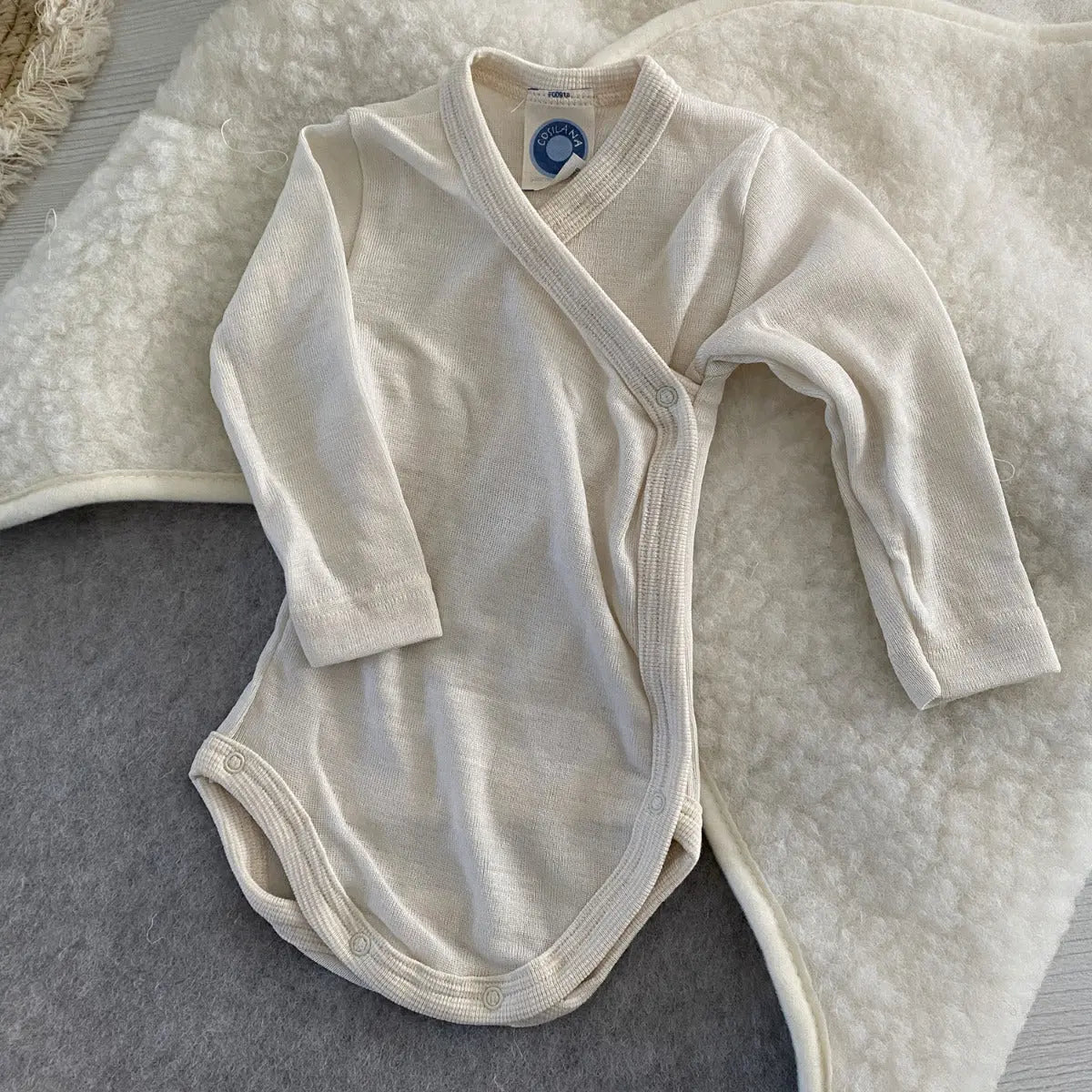 Body naissance en laine et soie Cosilana Naturel