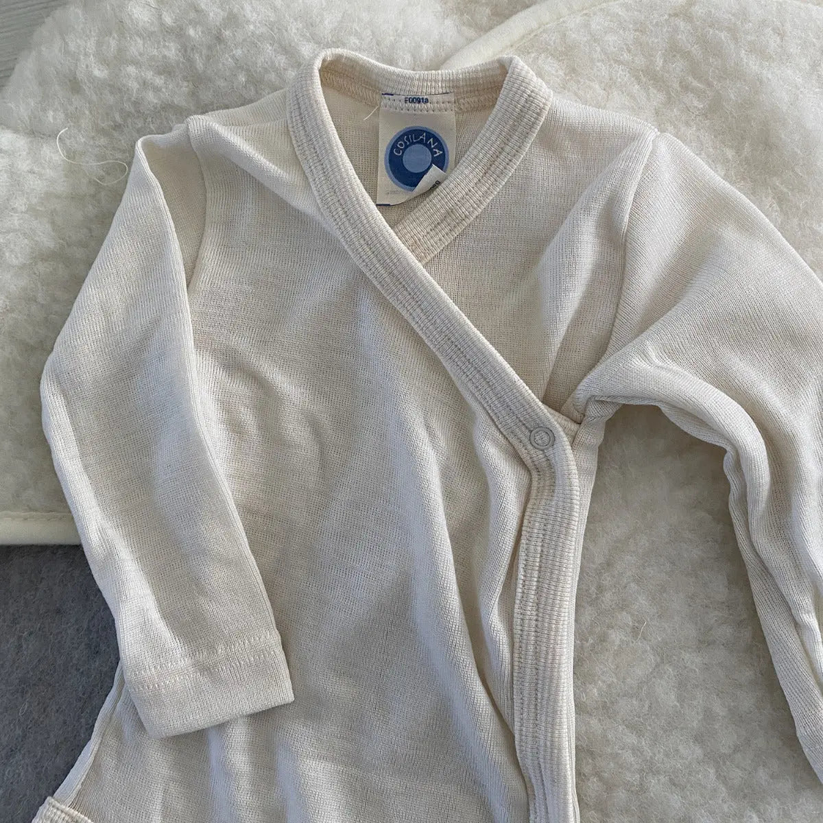 Body naissance en laine et soie Cosilana Naturel