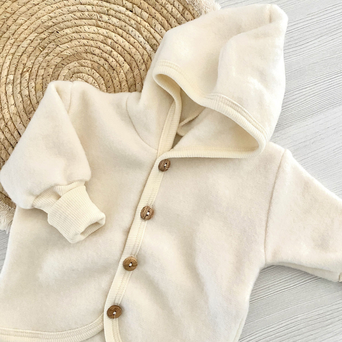 Veste en polaire de laine Cosilana Naturel